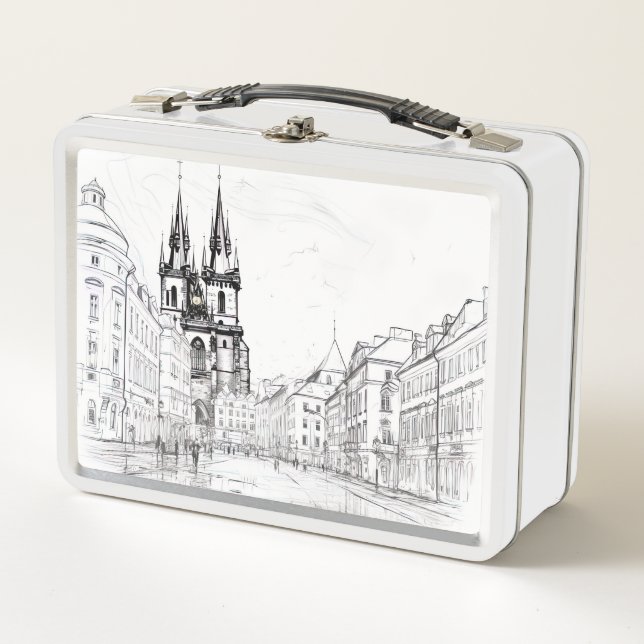 Vintage Prague Metal Lunch Box (Front)