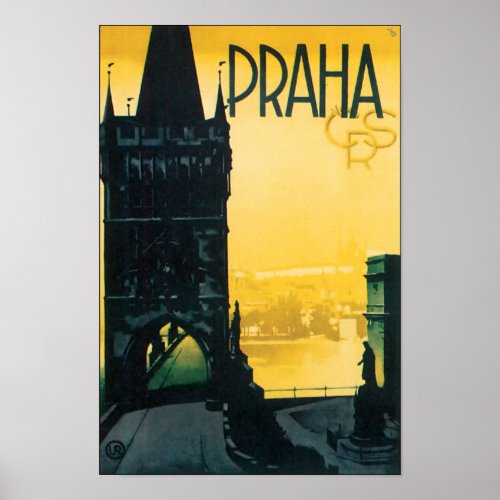 Vintage Prague Praha Fine Travel Poster