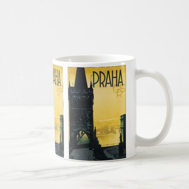 Vintage Praha Poster Coffee Mug (Right)