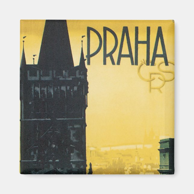 Vintage Praha Poster Magnet (Front)