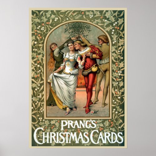 Vintage Prangs Christmas Cards Advertisement Poster