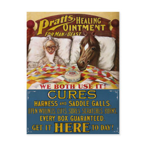 Vintage Pratts Healing Ointment Advertisement Postcard