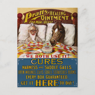 Vintage Pratts Healing Ointment Advertisement Postcard