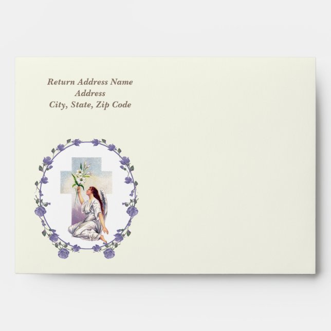 Vintage Praying Angel Easter Envelope (Front)