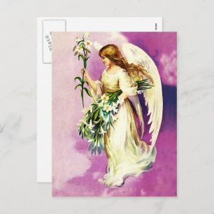 Vintage Praying Angel Religious Easter Holiday Postcard