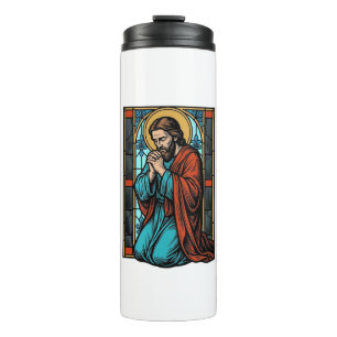 Vintage Praying Religious Figure Vector Shirt Desi Thermal Tumbler
