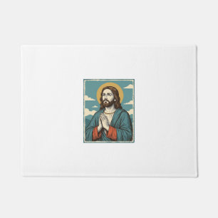 Vintage Praying Savior Religious Shirt Design_1 Doormat