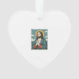 Vintage Praying Savior Religious Shirt Design_1 Ornament