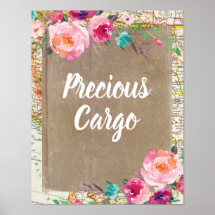 Vintage Precious Cargo Sign Travel Bridal Shower