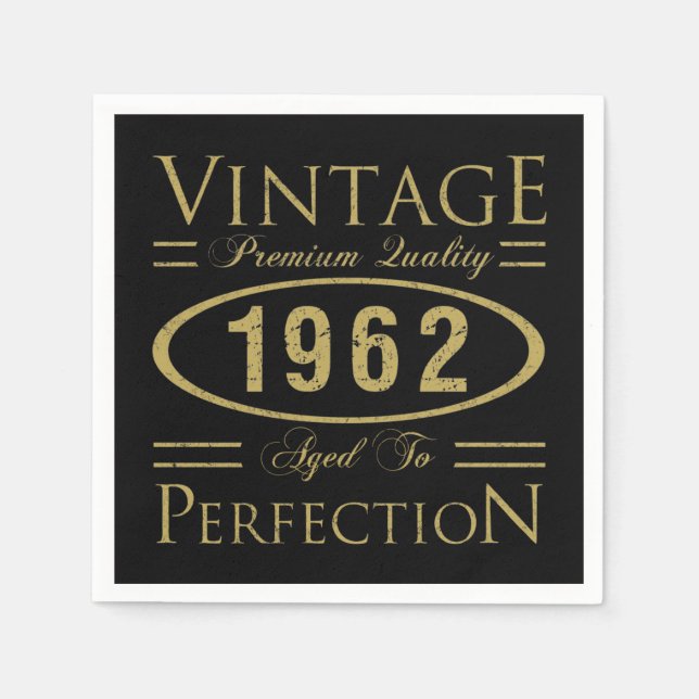 Vintage Premium 1962 60th Birthday Napkins (Front)