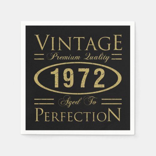 Vintage Premium 1972 50th Birthday Napkins