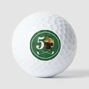 Vintage Preppy Golfer Blue Photo 50th Birthday Golf Balls