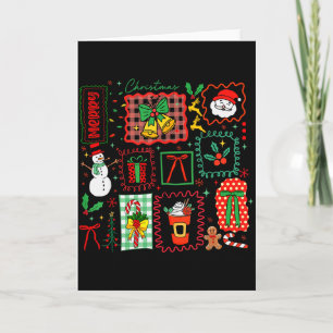 Vintage Preppy Merry Christmas Santa Coquette Bow Card