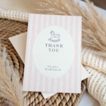 Vintage Preppy Pink Pinstripe Baby Shower