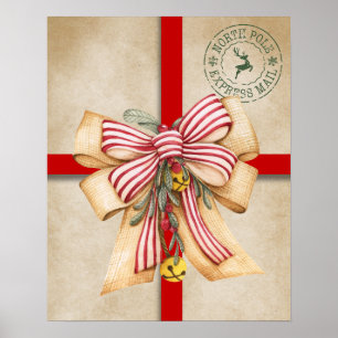 Vintage Present Christmas Wall Art Decor