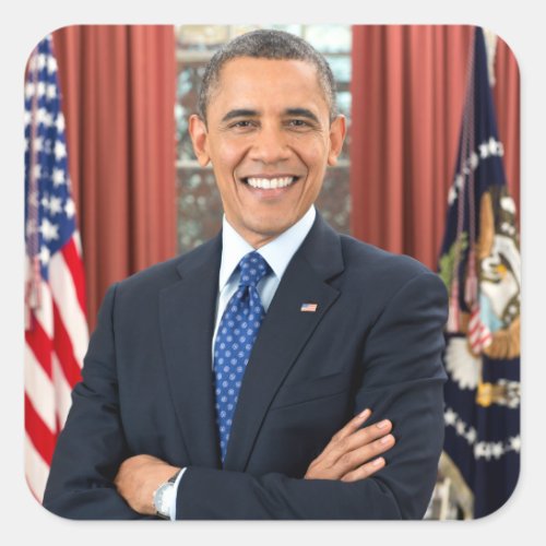 Vintage President Barack Obama Portrait Square Sticker