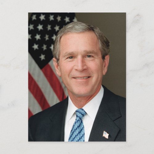Vintage President George W Bush Portrait Postcard