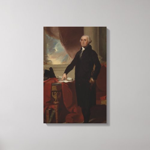 Vintage President portrait of George Washington Ca Canvas Print
