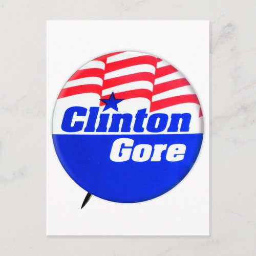 Vintage Presidential Campaign Clinton Gore Postcard