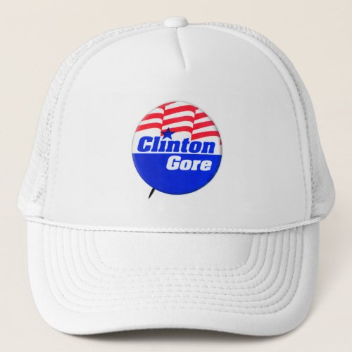 Vintage Presidential Campaign Clinton Gore Trucker Hat