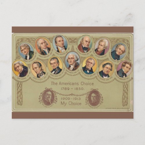 Vintage Presidents of the United States of America Postcard