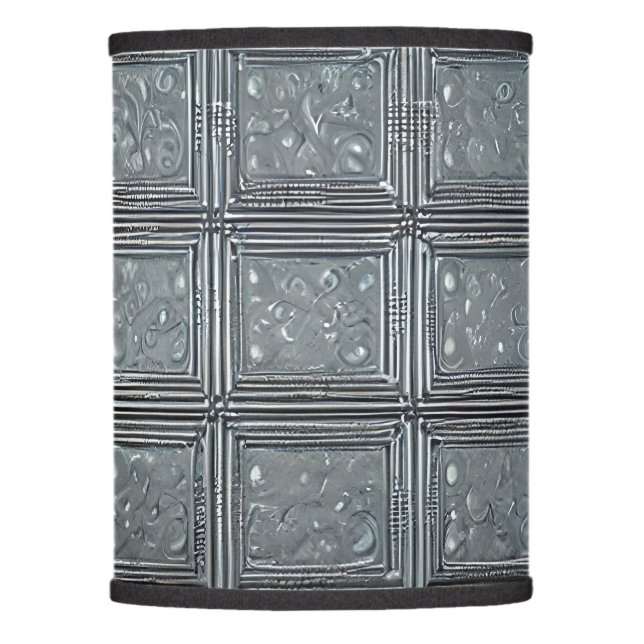 Vintage Pressed Tin Ceiling Print  Lamp Shade (Front)