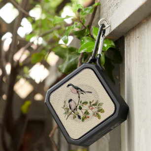 Vintage Pretty Birds on Beige Bluetooth Speaker