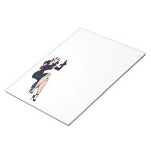 Vintage Pretty Blonde Retro Glamor Girl Pinup Notepad