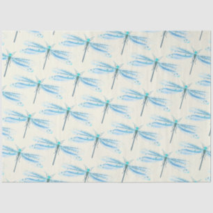 Vintage Pretty Blue Damselfly Pattern Craft Tissue Paper