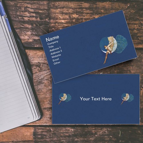 Vintage Pretty Blue Fairy Stockings Blue Moon Business Card Template