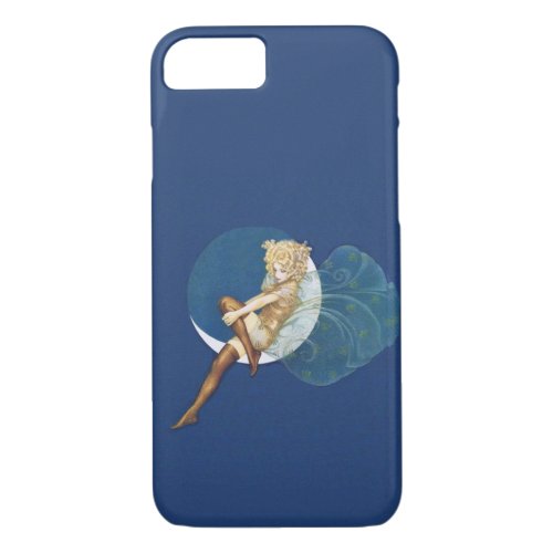 Vintage Pretty Blue Fairy Stockings Blue Moon iPhone 87 Case