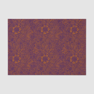 Vintage pretty dark orange purple floral pattern tissue paper