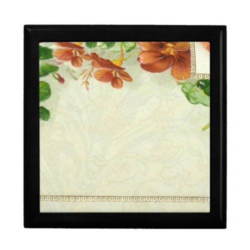 Vintage Pretty Elegant Floral Border Flower Gift Box