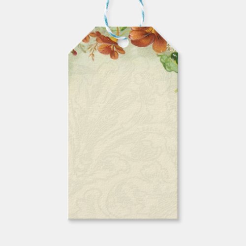 Vintage Pretty Elegant Floral Border Flower Gift Tags