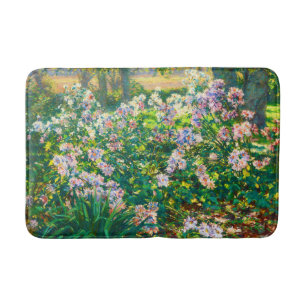 Vintage pretty flowers Windflowers illustration Bath Mat