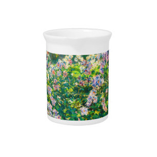 Vintage pretty flowers Windflowers illustration Beverage Pitcher