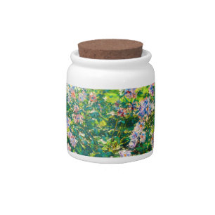 Vintage pretty flowers Windflowers illustration Candy Jar