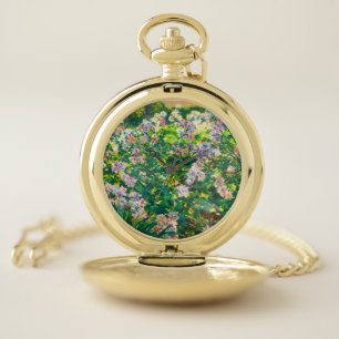 Vintage pretty flowers Windflowers illustration Pocket Watch