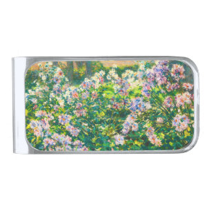 Vintage pretty flowers Windflowers illustration Silver Finish Money Clip
