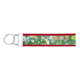Vintage pretty flowers Windflowers illustration Wrist Keychain