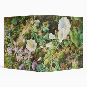 Vintage pretty petunias flowers floral painting 3 ring binder