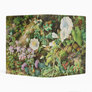 Vintage pretty petunias flowers floral painting mini binder