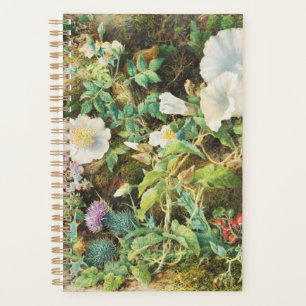 Vintage pretty petunias flowers floral painting planner