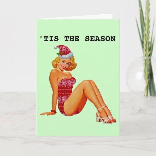 VINTAGE PRETTY PINUP GIRL CHRISTMAS CARDS