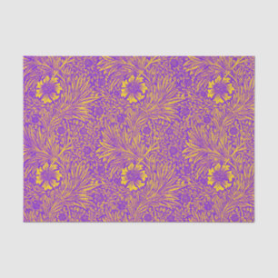 Vintage pretty purple yellow floral pattern tissue paper