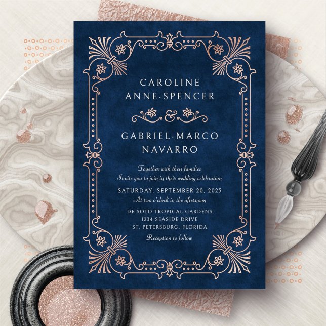 Vintage Pretty Whimsical Wedding Foil Invitation (Creator Uploaded)
