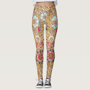 Vintage pretty yellow William Morris's Corncockle Leggings