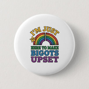 Vintage Pride Bigots Upset Rainbow Shirt Design_1 Button