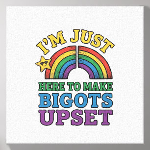 Vintage Pride Bigots Upset Rainbow Shirt Design_1 Canvas Photo Tile