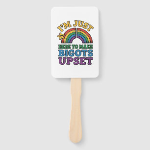 Vintage Pride Bigots Upset Rainbow Shirt Design_1 Hand Fan